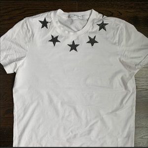 Givenchy White T Shirt Black Stars
